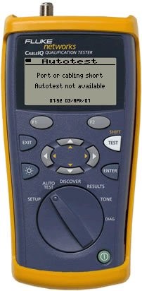 CableIQ – 错误信息-Port or cabling short Autotest not available